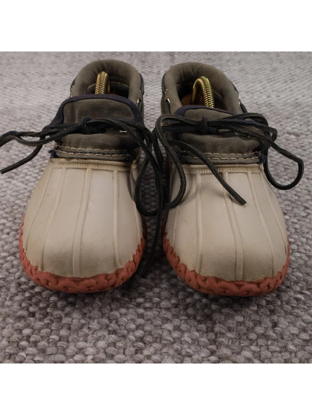 LL Bean Signature Rubber Moc Womens 8 M Olive Canvas Duck Boots Rain Shoes US 8